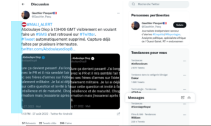 Infox sur le ministre malien des affaires estrangères 